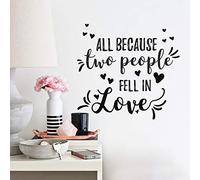 RoomMates RMK4004SCS - Adhesivos decorativos para pared, diseño de texto en inglés "All Porque Two People Fell In Love", color negro
