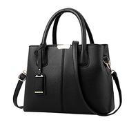 Roomy Fashion Large Leather Handbag For Women: Ladies Purse, Satchel & Shoulder Tote Bag(Black)