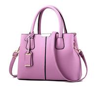 Roomy Fashion Large Leather Handbag For Women: Ladies Purse, Satchel & Shoulder Tote Bag(Purple)
