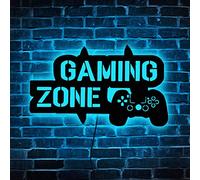 ROONMKUU Gaming Zone - Letrero LED de neón para videojuegos, abedul, montaje en pared, contemporáneo, decoración del hogar, arte de pared, diseño de tienda, decoración de fiesta