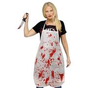 Roontin Disfraces de Halloween - Delantal sangriento de Halloween, carnicero de terror de Halloween, delantal de cocinero para fiesta de disfraces de adultos, fiesta de Halloween, Blanco, Talla única