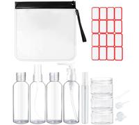 Roosea 11 PCS Botellas de Viaje Avion 100ml botes Viaje Rellenables Frascos Viaje Avion 100ml Travel Bottles Transparente Para Cosméticos Acondicionador Loción Champú y Mas