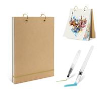 Roosea Cuaderno de Dibujo A5, 60 Hojas Sketchbook 188 g/m² incluye 2 Pinceles de Acuarela con Depósito, Papel de Acuarela Tapa Dura y Anillas desmontables para Pintura, Dibujo y Bocetos