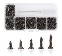 Roosea Tornillos Autorroscantes Adera 1000 Pzs Tornillos de Cabeza Plana Cruzada M2 Tornillos para Madera 5/6/7/8/10 mm Juego de Tornillos Autorroscantes Roscachapa Redonda Tornillos Pequeños