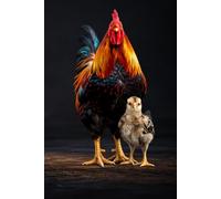Rooster and Chick: Minimalist Animal Notebook for Farmers & Nature Lovers | Part of the Farm Animals Mother & Baby Series | 120 Lined Pages | 6x9