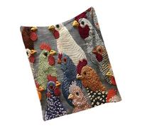 Rooster Blanket - Portable Flannel Cartoon Print Quilt, Soft Coziy Chicken Cover, Warm Decorative Throw, Lightweight Comfort Layer | Indoor Home Usage, Bedroom Sofa Placement, Bed Family Application