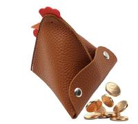 Rooster Coin Purse - Creative Animal Shape PU Leather Mini Wallet, Buckled Key Case | Small Clutch Bag For Cards Cash Keys Headphones | Cute Chicken Purse Accessory For Kids Adults Daily Use