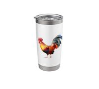 Rooster Country Decor Chicken Gallo Gifts Rooster Vaso térmico de acero inoxidable de doble pared