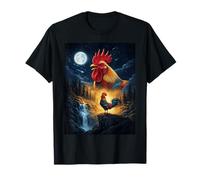 Rooster Howling to The Moon Vintage Funny Rooster Camiseta