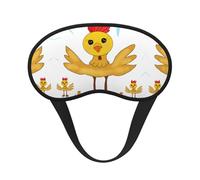 Rooster in The Square - Máscara de dormir con borde negro satinado para una comodidad óptima y bloqueo de la luz