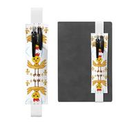 Rooster in The Square - Portalápices de piel ajustable, color blanco, para diarios, cuadernos, planificadores y tabletas