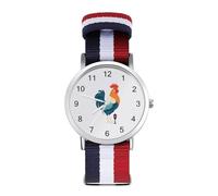 Rooster - Reloj deportivo para hombre y mujer, correa de nailon, reloj analógico de cuarzo