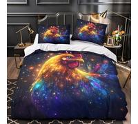 Rooster Ropa de cama infantil 3D Big Cock Funda de edredón de microfibra Super King(260 x 220 cm)