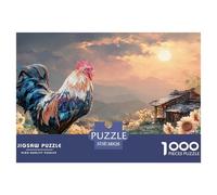 Rooster with Vibrant Feathers 1000 Pcs Ökopapier Puzzle Country Rooster Lebendige Bilder Familienspiel Puzzles Für Erwachsene Und Kinder 38x26cm/1000pcs