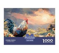 Rooster with Vibrant Feathers 1000 Pcs Premium-Karton Puzzle Country Rooster Lebendige Bilder Familienspiel Puzzles Als Geburtstagsgeschenke 52x38cm/1000pcs