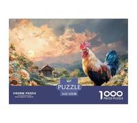 Rooster with Vibrant Feathers 1000 Pcs Stabiler Karton Puzzle Country Rooster Lebendige Bilder Kreatives Spiel Puzzles Als Wohnaccessoires 52x38cm/1000pcs