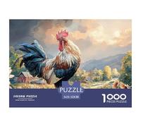 Rooster with Vibrant Feathers 1000 Pcs Stabiler Karton Puzzle Country Rooster Stressabbau Familienspiel Puzzles Als Wohnaccessoires 52x38cm/1000pcs