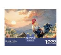 Rooster with Vibrant Feathers 1000 Pcs Stabiler Karton Puzzle Country Rooster Stressabbau Familienspiel Puzzles Als Wohnaccessoires 38x26cm/1000pcs