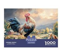 Rooster with Vibrant Feathers 1000 Stück Ökopapier Puzzle Country Rooster Stressabbau Kreatives Spiel Puzzles Als Geburtstagsgeschenke 70x50cm/1000pcs