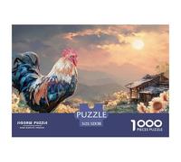Rooster with Vibrant Feathers 1000 Stück Premium-Karton Puzzle Country Rooster Stressabbau Familienspiel Puzzles Für Erwachsene Und Kinder 52x38cm/1000pcs