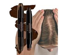 Root Cover Up Stick, Double-Head Hair Color Correction Pen, Touch Pen for Hairline Beard and Scalp, Quick Concealer Tool, Compact Applicator, for Men Women Travel Home Daily Use