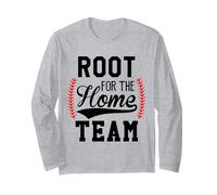 Root for The Home Team Baseball Mom Funny Baseball Game Day Manga Larga