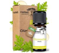 rooted.® Aceite esencial de citronela BIO 10 ml - Cymbopogon winterianus - 100% puro - Para aromaterapia, difusor, ambientador y velas