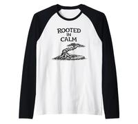Rooted in Calm Camisa Divertida de jardinería Zen Camiseta Manga Raglan