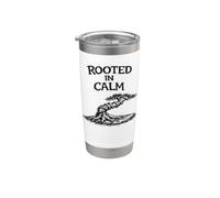 Rooted in Calm Camisa divertida de jardinería Zen Vaso térmico de acero inoxidable de doble pared