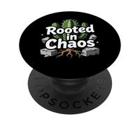 Rooted in Chaos Funny Cactus Gardener Graphic PopSockets PopGrip Adhesivo