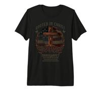 Rooted in Christ Cross Shirt Christian tee for Men Camiseta Premium
