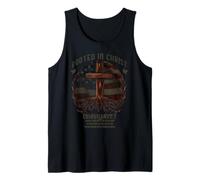 Rooted in Christ Cross Shirt Christian tee for Men Camiseta sin Mangas