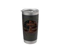 Rooted in Christ Cross Shirt Christian Tee for Men Vaso térmico de acero inoxidable de doble pared