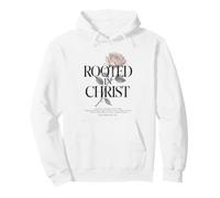 Rooted In Christ Rose - Verso de fe Cristiana Floral Sudadera con Capucha
