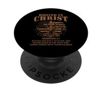 Rooted in Christ Shirt Christian Shirt for Men Cross Shirt PopSockets PopGrip Adhesivo
