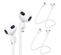 rootful.® Essentials - correas blancas para AirPods 1-4 y Pro. Ideales para deporte. Sujeción segura. Accesorios prácticos para uso diario y actividades activas (2x Blanco)