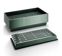 RooTrimmer Paquete de 10 bandejas de 1020 bandejas sin agujeros para semillas resistentes para microvegetales, trasplante de macetas de vivero, se adapta a bandejas de enchufe de 32/50/72 celdas