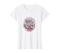 Roots of Resilience - Árbol de concientización sobre el cáncer de Mama con Cinta Rosa Camiseta