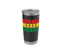 Roots Rock Reggae Música Colores Rasta Amante de la Música Vaso térmico de acero inoxidable de doble pared