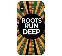 Roots Run Deep, diseño Retro del Orgullo Africano Carcasa para iPhone X/XS