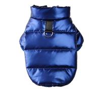 Ropa Abrigada para Perros Pequeños Ropa Cálida De Invierno para Perros Chihuahua Yorkshire Pug Coat Chaqueta De Plumón para Perros De Cuero PU Engrosada Ropa Suave Y Cómoda para Mascotas,Azul,S