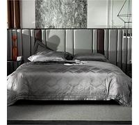 Ropa algodón Egipcio Lujo 1000TC Tapa nórdica Gris Jacquard Juego Tamaño Reina 4pcs Bedas y Almohada Cama de 8m (Color: (4)