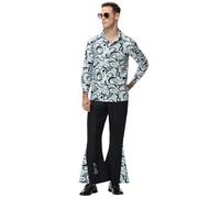 Ropa Años 80 Disfraz Hombre Adulto Traje Discoteca Baile Performance Elegante Retro Setenta Cosplay Brillante Auténtico Disfraz Discoteca Hombre Vibrante M131