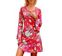 Ropa Años 80 Disfraz Mujer Estilo Hippie Vestido Estampado Floral Retro Años Setenta Bohemio Maxi Cosplay Elegante Atuendo Feria Disfraz Mujer Carnaval Vintage