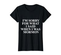 Ropa Anti mormón - Diseño Divertido de ex mormones Camiseta gráfica económica, Mujer, Negro, XL
