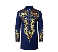 Ropa árabe hombres musulmanes caftán abaya camisas musulmanas estilo africano túnica delgada camisa islámica - tribal Eid ropa de oración para