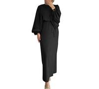 Ropa árabe mujer - vestido maxi abaya musulmán vestidos musulmanes de una pieza musulmana de una pieza manga larga islámica Prayer Dress Vestido de oración para Abaya vestido islámico de Oriente Medio