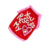 Ropa Blusas de Verano Ropa para Cachorros Bajo el Mar Pegatinas de Pared Vestido de Noche de algodón Camiseta de algodón para Perros Día de San Valentín Mascota (Rojo L)