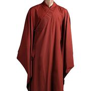 Ropa budista bata de meditación abrigo largo ropa monje shaolin monje trajes de kung fu, uniformes de meditación, bata zen budista (color: rojo, tamaño: XXXL)