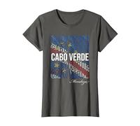 Ropa caboverdiana: Cabo Verde | Bandera Cabo Verde Camiseta, Mujer, Asfalto, XXL
